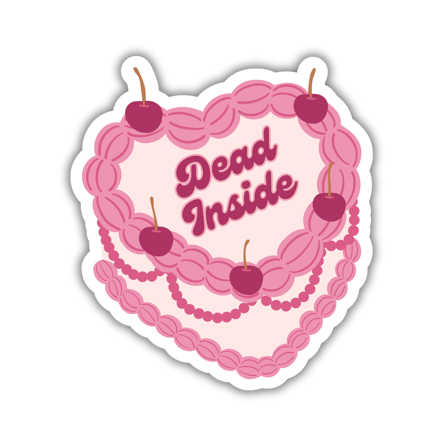 Vintage Heart Cake Waterproof Sticker