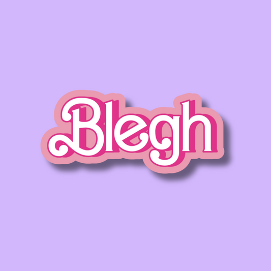 Pink Blegh Waterproof Vinyl Sticker